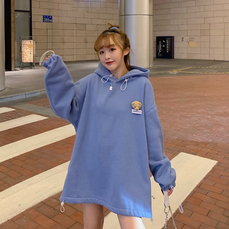 パーカー スウェット クマのぬいぐるみ 韓国ファッション