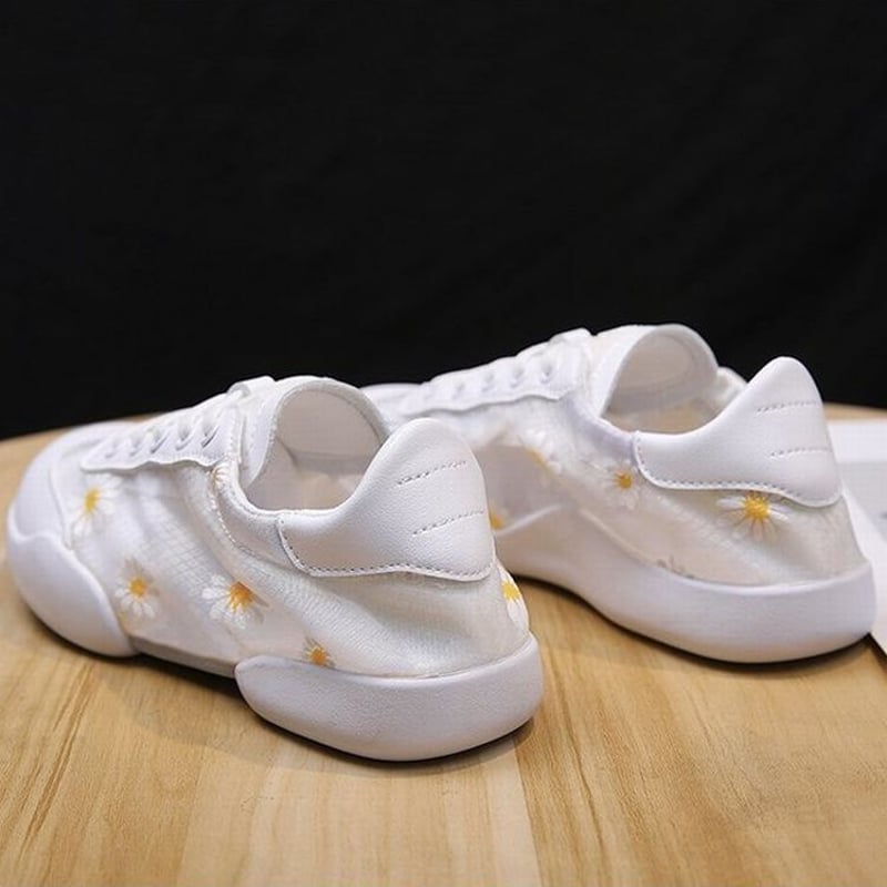 メッシュ スニーカー 花柄 スリッポン 韓国ファッション