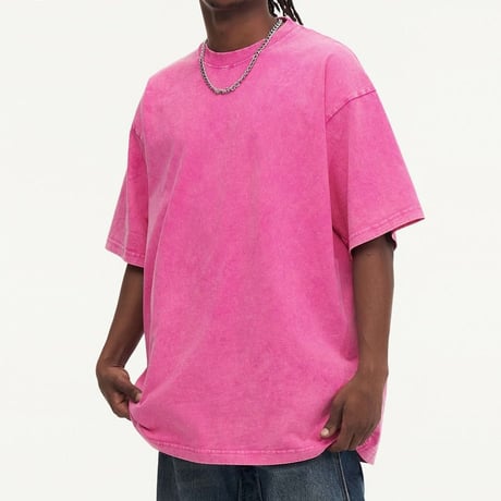 ユニセックス ヴィンテージ風 tシャツ ウォッシュ加工 オーバーサイズ ドロップショルダー ルーズ 無地 レトロ カジュアル ストリート系男子 ストリート系女子 DTCA-786974473888