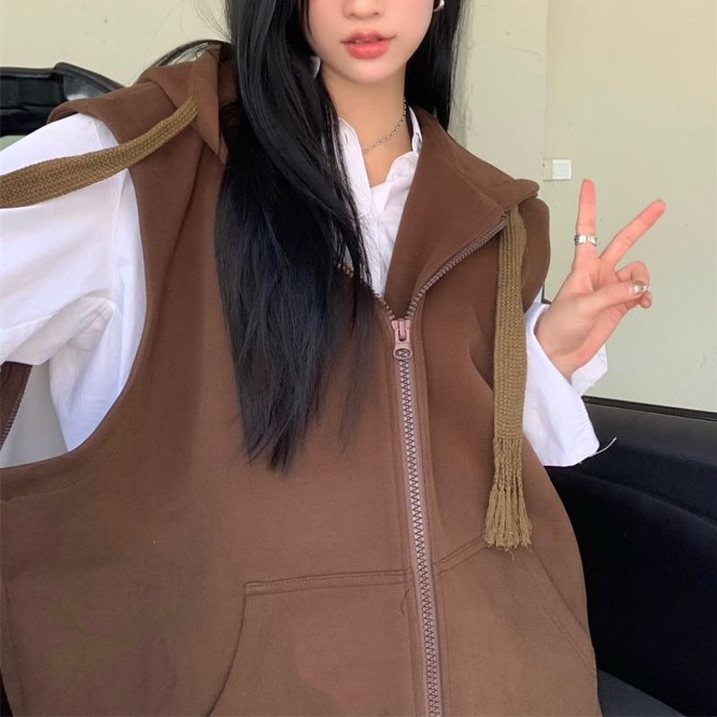 nagonstans オーバーサイズパーカーベスト Mサイズ nagonstans オーバーサイズパーカーベスト Mサイズ フード付き ベスト