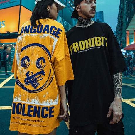 Tシャツ 半袖 メンズ レディース ユニセックス ラウンドネック 英字 バックプリント オーバーサイズ 大きいサイズ ルーズ ストリート TBN-595724004248