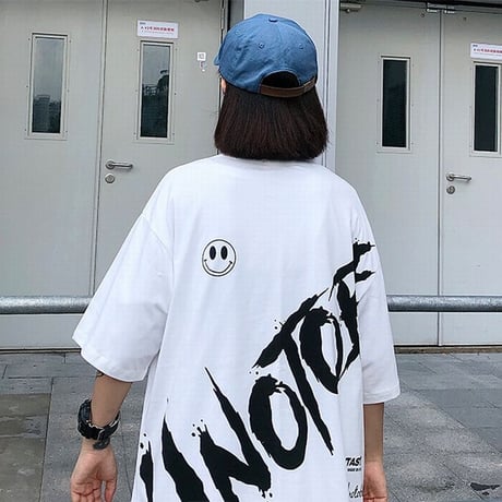 ユニセックス Tシャツ 半袖 メンズ レディース ラウンドネック 英字 バックプリント オーバーサイズ 大きいサイズ ルーズ ストリート TBN-620295284409