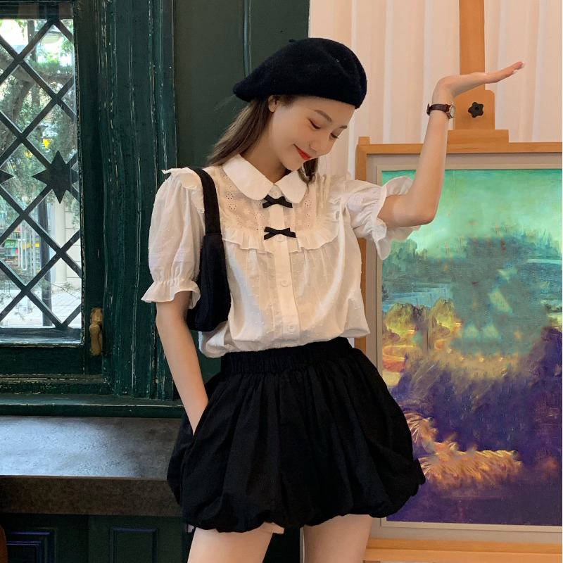 ブラウス レディース トップス 半袖 パブスリーブ リボン 上品 おしゃれ オフィス きれいめ 春 夏 韓国 to28976 楽天市場】きれいめレディースファッション 韓国ファッション