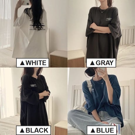 Tシャツ ワンポイント レタープリント 半袖 ドロップショルダー クルーネック シンプル ルーズ レトロ 大人可愛い ガーリー カジュアル ストリート女子 DTCA-833491440518