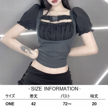 Tシャツ クロップド丈 へそ出し パフスリーブ スリムフィット 半袖Tシャツ 半袖 ショート丈 韓国ファッション レディース 大人可愛い ガーリー カジュアル DTC-675249391772