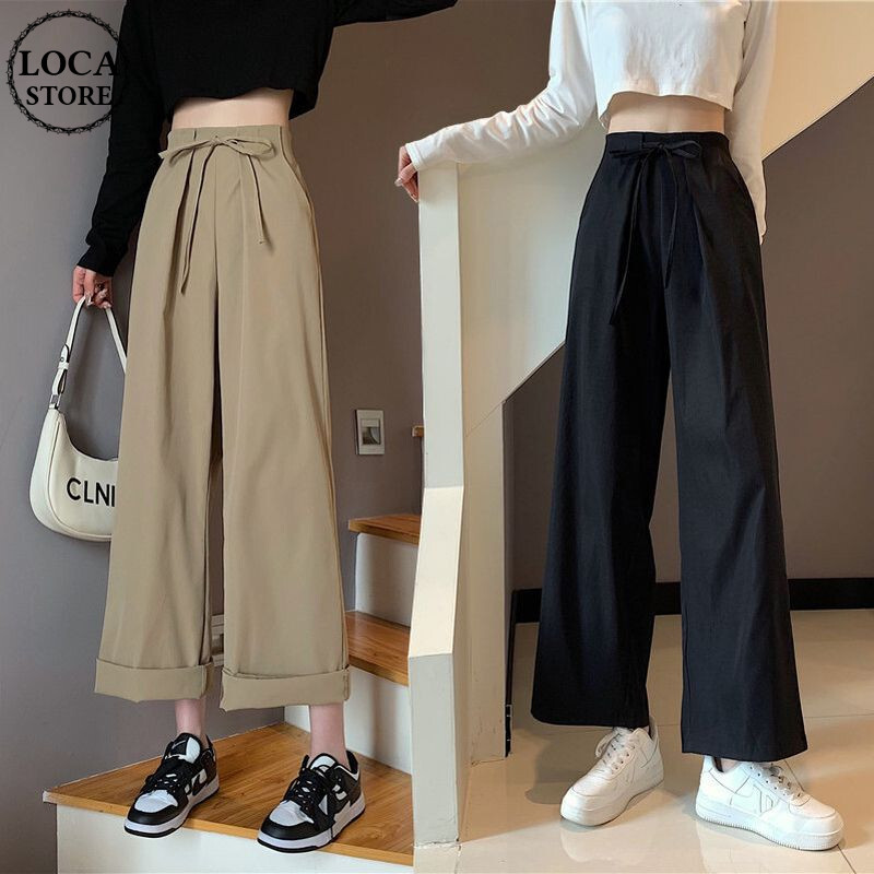 ハイウエスト ワイドパンツ おしゃれ 人気 ゆったり ワイドパンツ ワイドレッグパンツ ウエスト紐 ロング ゆったり