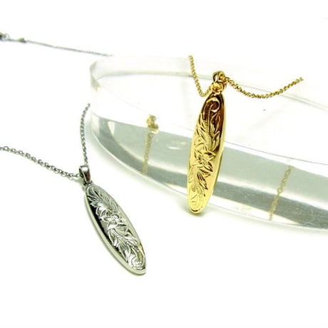 【ハワイアンジュエリー / HawaiianJewelry】 ミドルサイズ サーフボードネックレス 金属アレルギー対応 レディース メンズ サージカルステンレス 刻印可能商品 (gps8903)