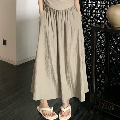 アンブレラプリーツスカート ロングスカート ハイウエスト プリーツ ロング丈 Aライン ウエストゴム レトロ 韓国ファッション レディース 大人可愛い ガーリー DTC-717441441639
