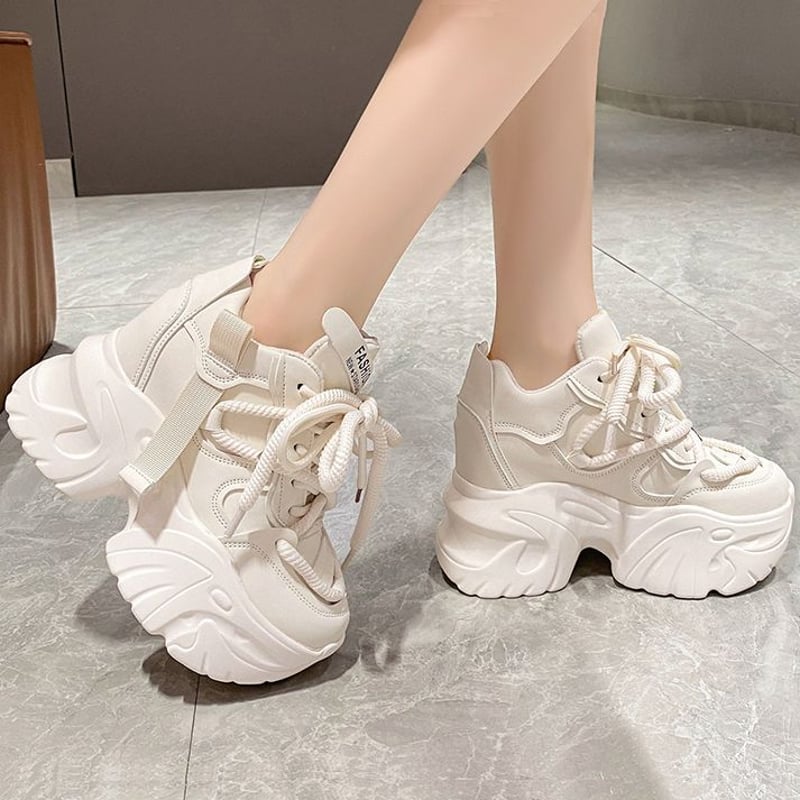 厚底 スニーカー ダッドスニーカー 22.0~24.5cm レースアップ 厚底 スニーカー ダッドスニーカー 22.0~24.5cm レースアップ