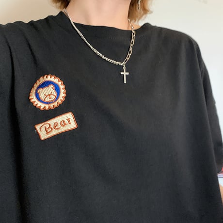 Tシャツ トップス ショート丈 五分袖 くまちゃん 韓国ファッション レディース ベアー ラウンドネック クルーネック 半袖 ガーリー カジュアル DTC-621732610073