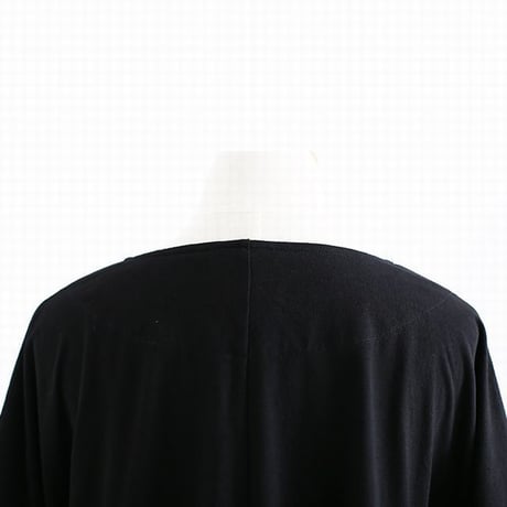 レディース 深Vネックヘムチュニック サイドスリット アシンメトリー トップス チュニック Tシャツ 大きいサイズ 体型カバー (DCT-589010553510)