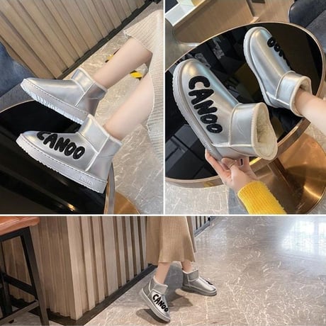 ファーブーツ ムートンブーツ 防寒 23.0～25.0cm 韓国ファッション レディース ファー ブーツ もこもこ 632006619048