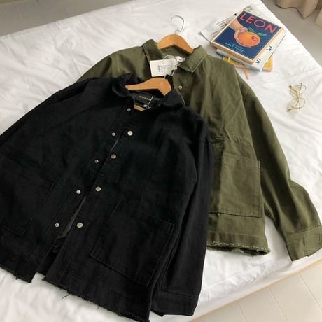メンズ ダメージ加工 切りっぱなし ジャケット ミドル丈 韓国ファッション (DCT-588336778016)