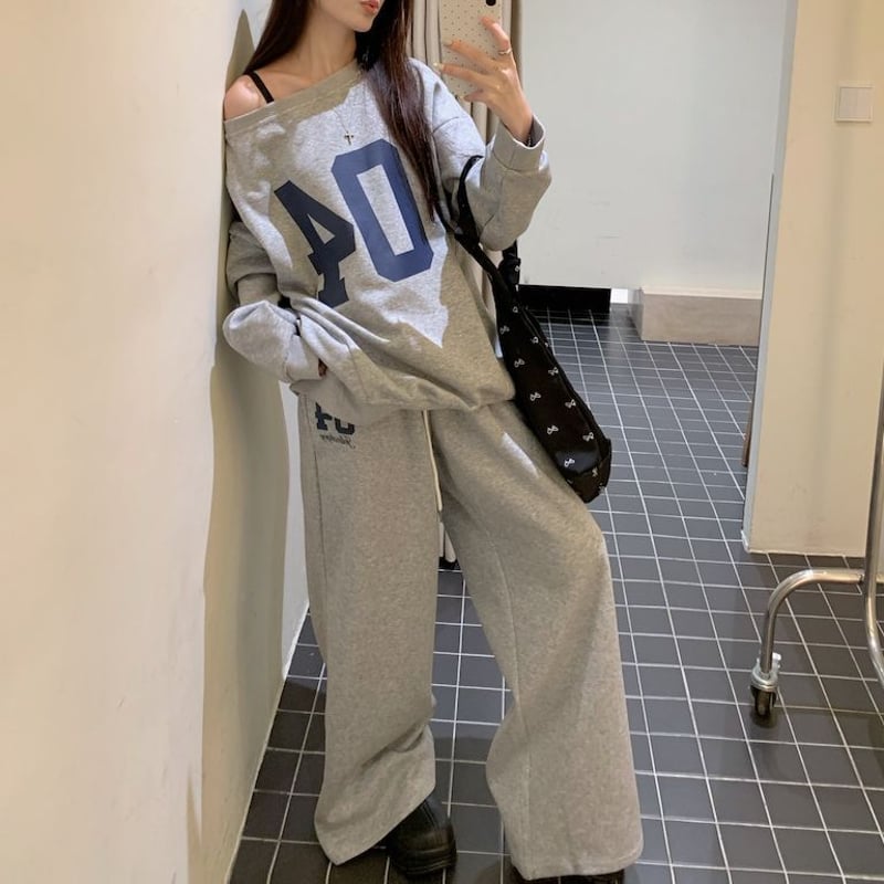 セットアップ 上下セット スウェット ナンバーロゴ トレーナー パンツ