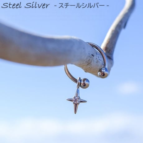 片耳用 イヤーカフ 金属アレルギー対応 キュービックジルコニア クロス サージカル ステンレス アクセサリー スチールシルバー イエローゴールド ピンクゴールド ges8354