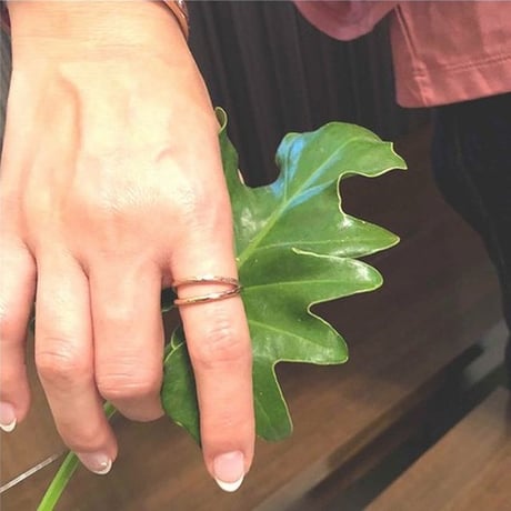 ハワイアンジュエリー Hawaiianjewelry 2連 リング 金属アレルギー対応 スクロール 指輪 K14イエローゴールド サージカルステンレス メンズ レディース インスタ grs8660