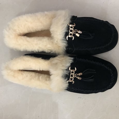 レディース フラットシューズ モカシン シープファー ムートン ファーモカシン ボア シューズ 韓国 韓国ファッション (DTC-599322410067)