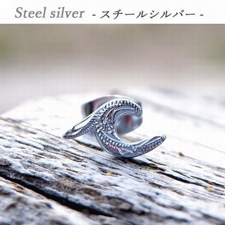ハワイアンジュエリー ピアス 片耳用 波 スクロール サージカルステンレス 金属アレルギー対応 シルバー ゴールド ピンクゴールド プレゼント ギフト インスタ ges81210