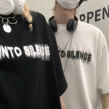 ユニセックス Tシャツ 半袖 ファントムレタープリント ラウンドネック オーバーサイズ トップス 大きめ カジュアル ストリートファッション DTC-640595956534