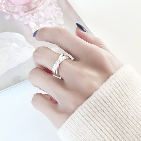 【シルバーアクセサリー】シンプル 2連リング 指輪 シルバー925 レディース #11 #13 #15 kgf0505 (DTC-582997193747)