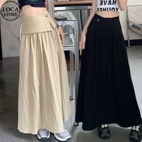 ハイウエスト ロングスカート Aライン スカート レトロ 大人可愛い 韓国ファッション レディース ガーリー DTC-724937685314