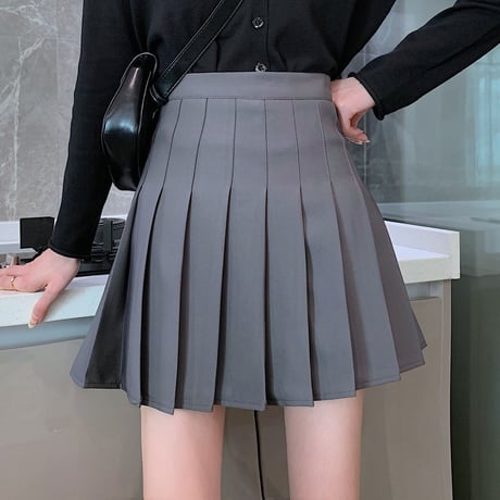 プリーツミニスカート インパン ハイウエスト Aライン プリーツ ミニスカート インナーパンツ 韓国ファッション レディース 大人可愛い ガーリー フェミニン DTCA-741801898617
