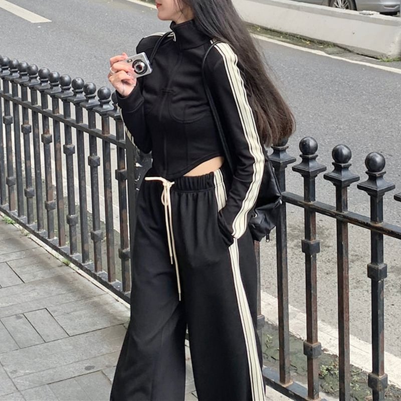 セットアップ ジャージ サイドライン トップス ワイドパンツ セットアップ ジャージ サイドライン トップス ワイドパンツ