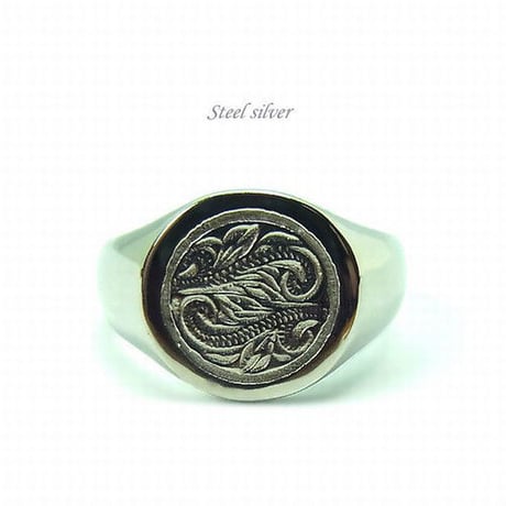 【ハワイアンジュエリー / HawaiianJewelry】 リング/指輪 レディース メンズ シルバー K14イエローゴールドコーティング インスタ (grs8613)