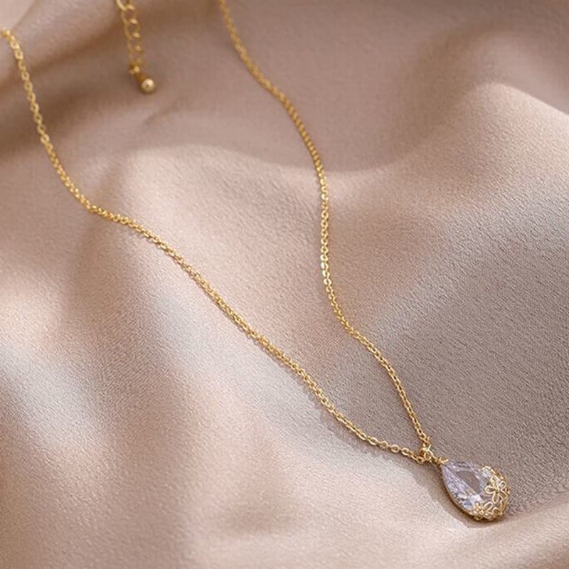 金メッキ ネックレス クリスタル装飾付き クリスタル付き 2WAY コイン ネックレス （ネックレス