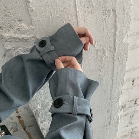大きい襟 ジャケット 袖ベルト 韓国ファッション レディース ビックカラー ショートコート シングルブレスト 長袖 ゆったり 大人可愛い ガーリー DTC-627105316886