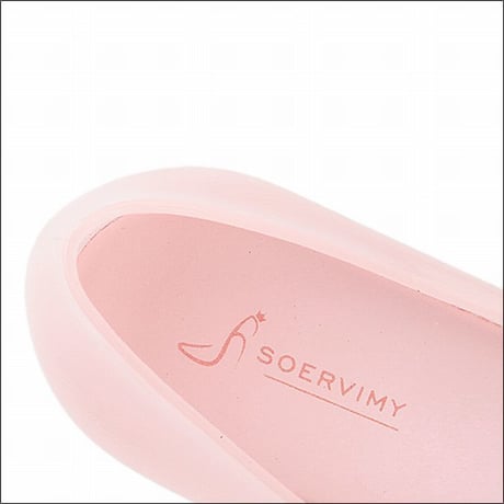 【Soervimy】 ラバーパンプス レインシューズ ヒール3.5cm 半透明 韓国ファッション レディース パンプス ぺたんこ 雨 梅雨 ラバー 防水 596251179530