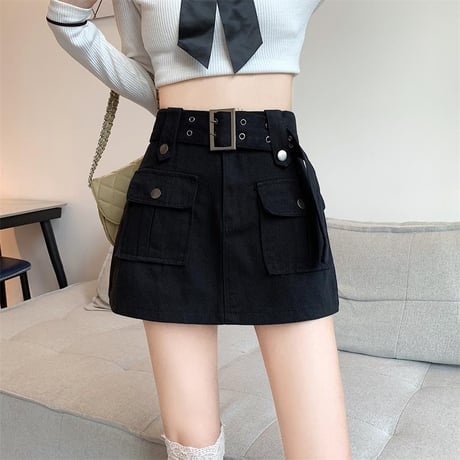 デニム ショートパンツ スカート風 ハイウエスト Aライン レトロ 韓国ファッション レディース 大人可愛い ガーリー カジュアル DTC-680226852680