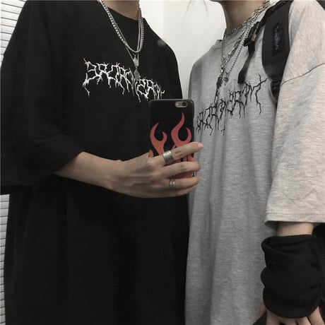 ユニセックス Tシャツ 半袖 メンズ レディース ダークホラー プリント オーバーサイズ 大きいサイズ ルーズ ストリート DTC-598850483866