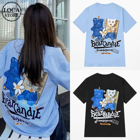 ユニセックス Tシャツ 半袖 バックプリント クルーネック オーバーサイズ ゆったり 大きめ 韓国ファッション メンズ レディース カジュアル ストリート系 DTC-665577129753