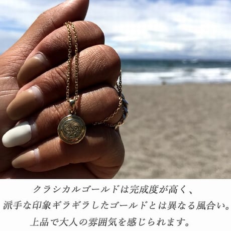 ハワイアンジュエリー ネックレス メンズ レディース 刻印可能商品 スクロール コイン 波 金属アレルギー対応 ハワジュ サージカル ステンレス PVD インスタ gps81208