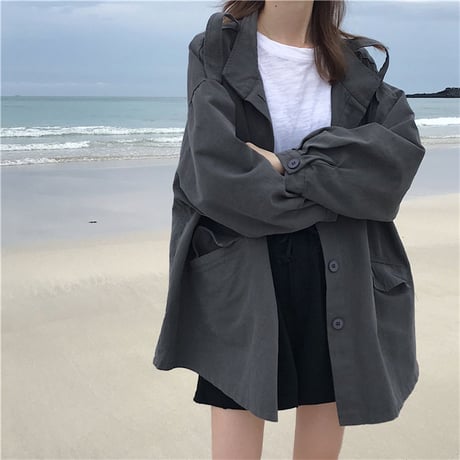 レディース ジャケット トレンチコート ミドル丈 トレンチ ミドル コート 春 秋 冬 アウター ゆったり 薄手 韓国 韓国ファッション (DTC-602275859505)