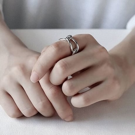 【シルバーアクセサリー】シンプル チェーンデザイン リング 指輪 シルバー925 メンズ レディース ペア #11 #13 #19 kgf0502 (DCT-583041422169)
