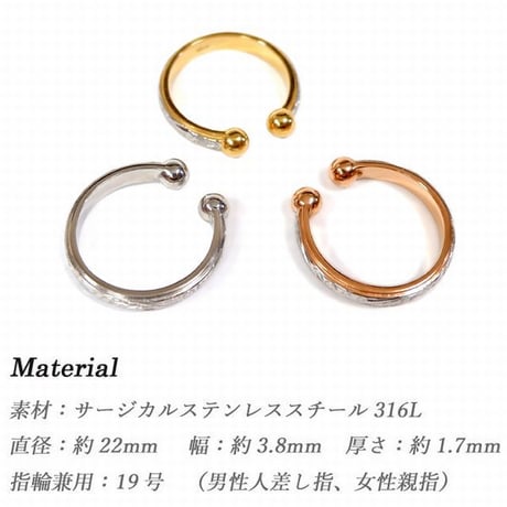 ハワイアンジュエリー イヤーカフ 片耳用 指輪兼用 金属アレルギー対応 スクロール プルメリア ハワジュ サージカル ステンレス PVD インスタ ges8234