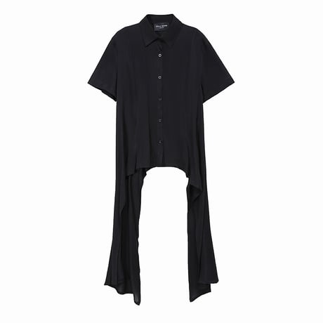 アシンメトリー シャツ 折り襟 半袖 大きいサイズ 韓国ファッション レディース トップス 不規則デザイン 大人カジュアル 大人可愛い ガーリー 619368828965