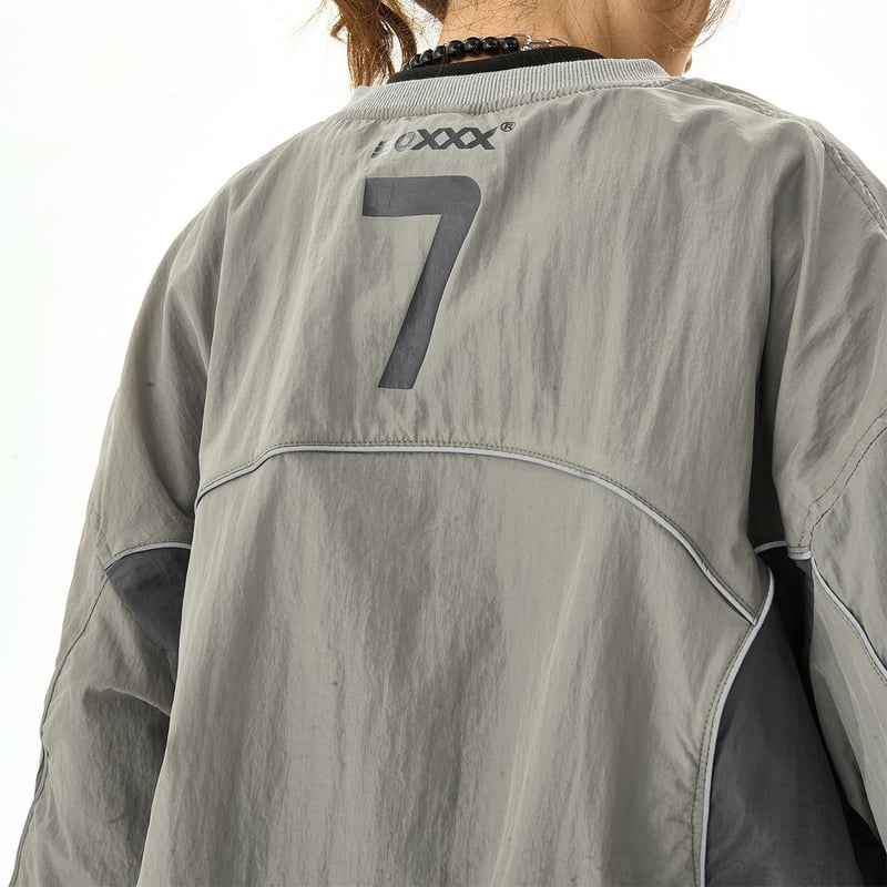 ユニセックス トップス ナイロン バイカラー スウェット 防水 ドロスト