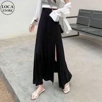 アンブレラスカート スリット スカート ハイウエスト ロング丈 ロングスカート ウエストゴム Aライン レトロ 韓国ファッション レディース 大人可愛い ガーリー DTC-648949149132