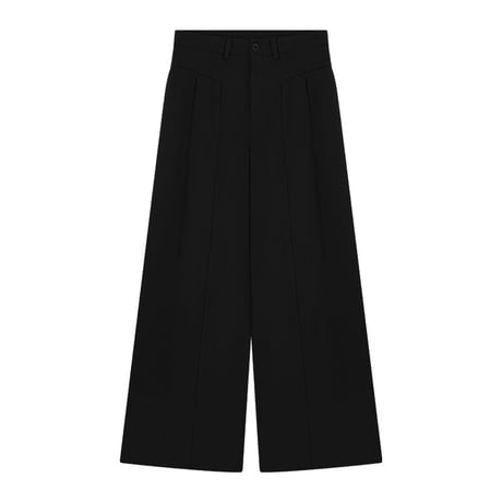 ワイドパンツ タック モップパンツ ドレープ フレア ハイウエスト ルーズ レトロ 韓国ファッション レディース 大人可愛い ガーリー カジュアル DTC-861649753291