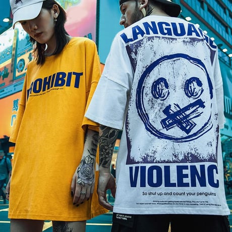 Tシャツ 半袖 メンズ レディース ユニセックス ラウンドネック 英字 バックプリント オーバーサイズ 大きいサイズ ルーズ ストリート TBN-595724004248