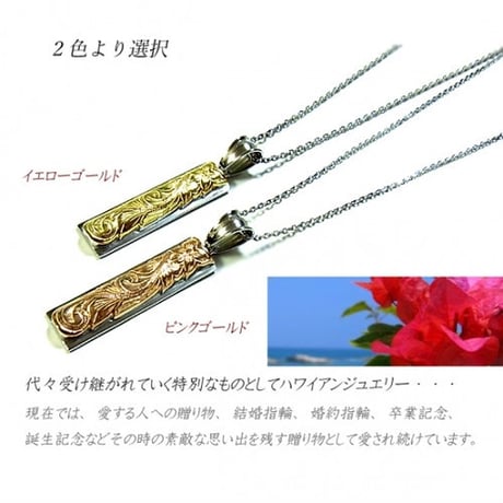 【ハワイアンジュエリー / HawaiianJewelry】 ペンダントプレート ネックレス プルメリア スクロール ホヌ (gps8793)