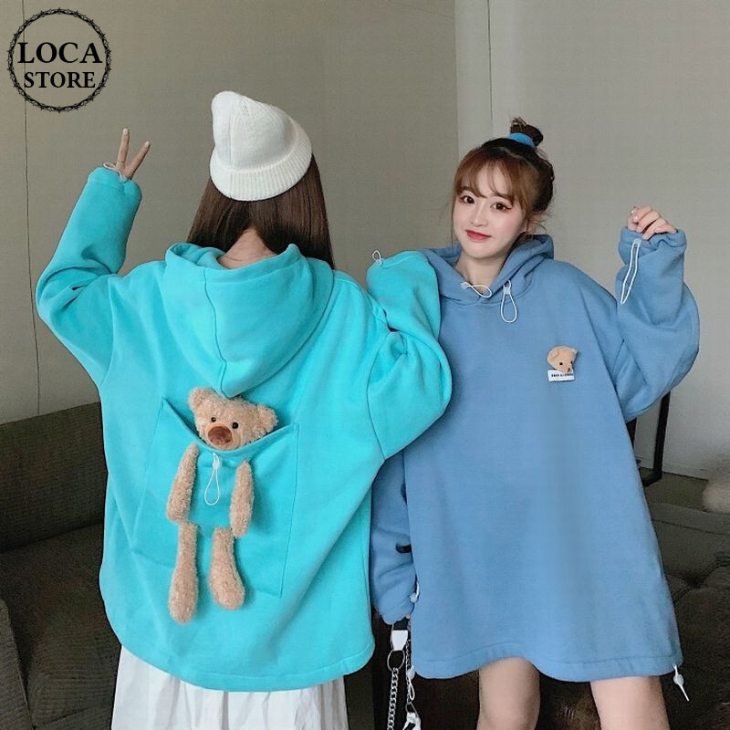 パーカー スウェット クマのぬいぐるみ 韓国ファッション