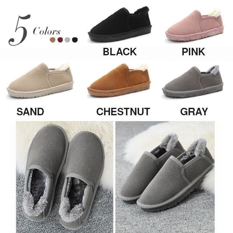 レディース ムートン スリッポン ファー フラット フラットシューズ