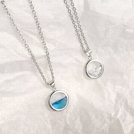 ネックレス レディース スターリングシルバー クリア ブルー 人工水晶 シルバー925 シンプル ペンダント 人気 かわいい アクセサリー ジュエリー プレゼント (DTC-565114640165)