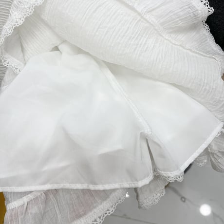 アシンメトリー スカート レース フリル ミニスカート ハイウエスト アシメ ウエストゴム レトロ 韓国ファッション レディース 大人可愛い ガーリー フェミニン DTC-761490959346