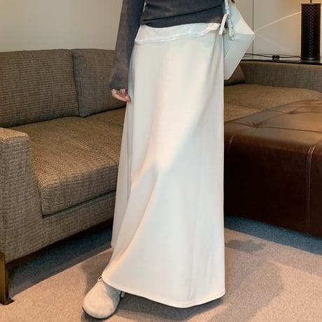 ロングスカート 裏起毛 ハイウエスト Aライン スカート 秋 冬 レトロ 韓国ファッション レディース 大人可愛い ガーリー DTC-856761915787