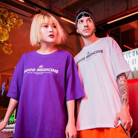ユニセックス Tシャツ 半袖 メンズ レディース ラウンドネック 英字 プリント タグ オーバーサイズ 大きいサイズ ルーズ ストリート TBN-567828028105